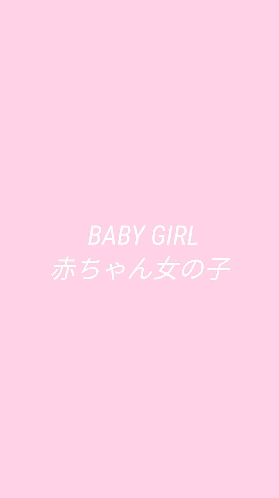 Iphonebakgrunden: Baddie Baby Girl Med Japanska Texter. Wallpaper