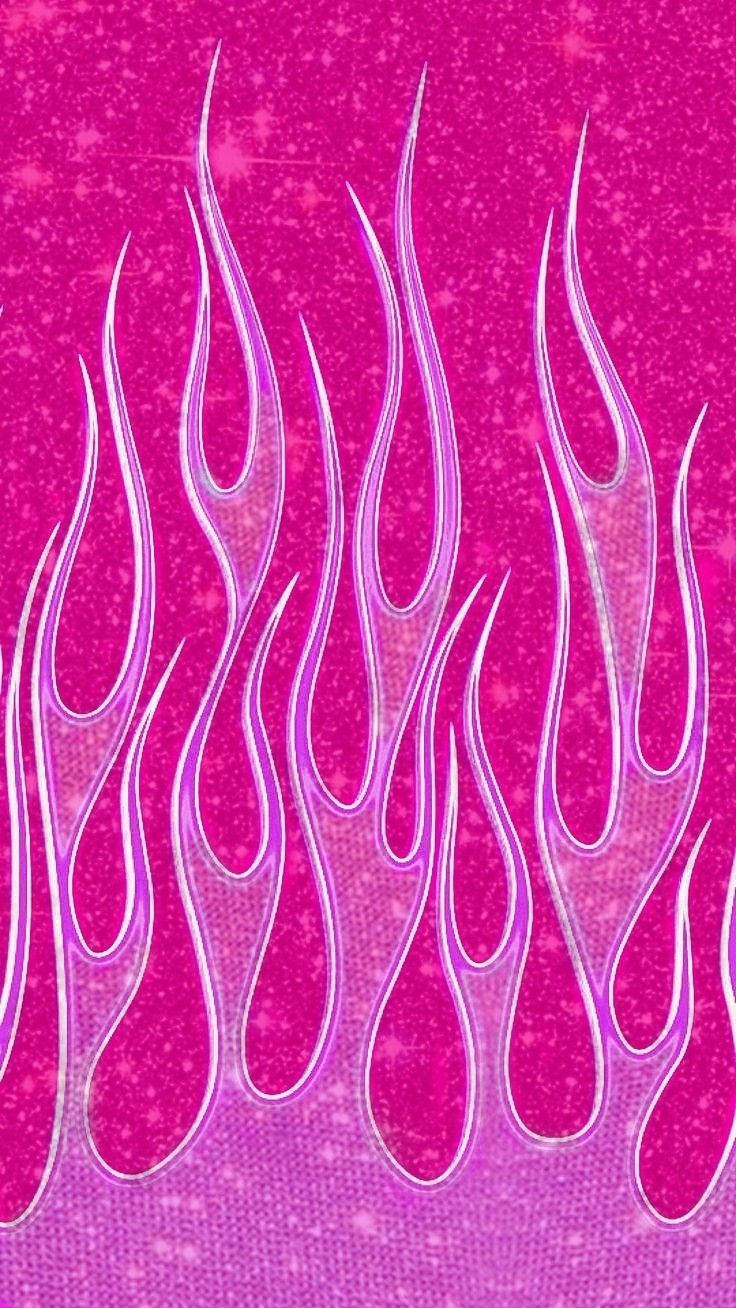 Iphone Baddie Hot Pink Flamme Tapet Wallpaper