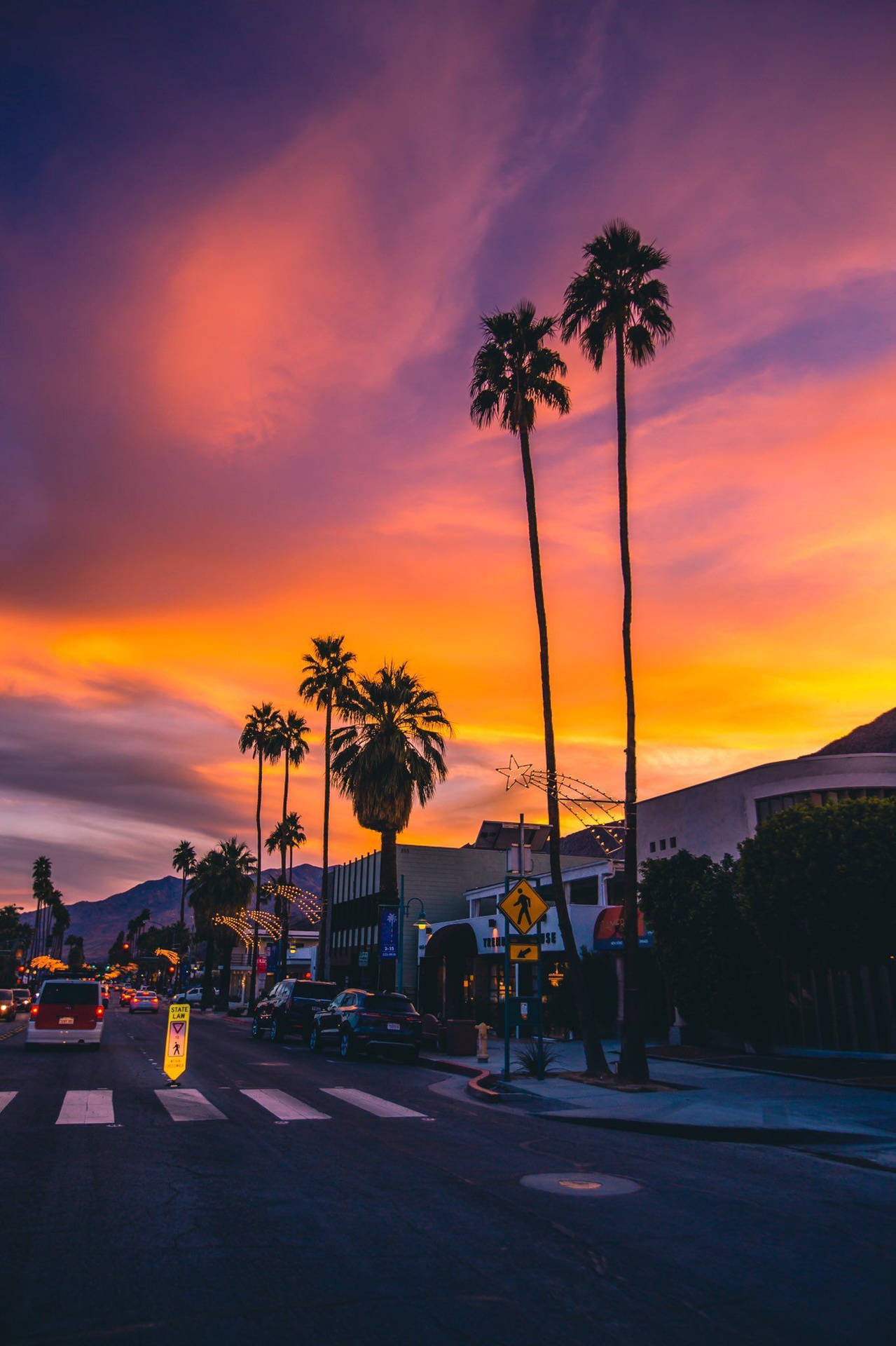 Los Angles Iphone California Street Sunset Wallpaper