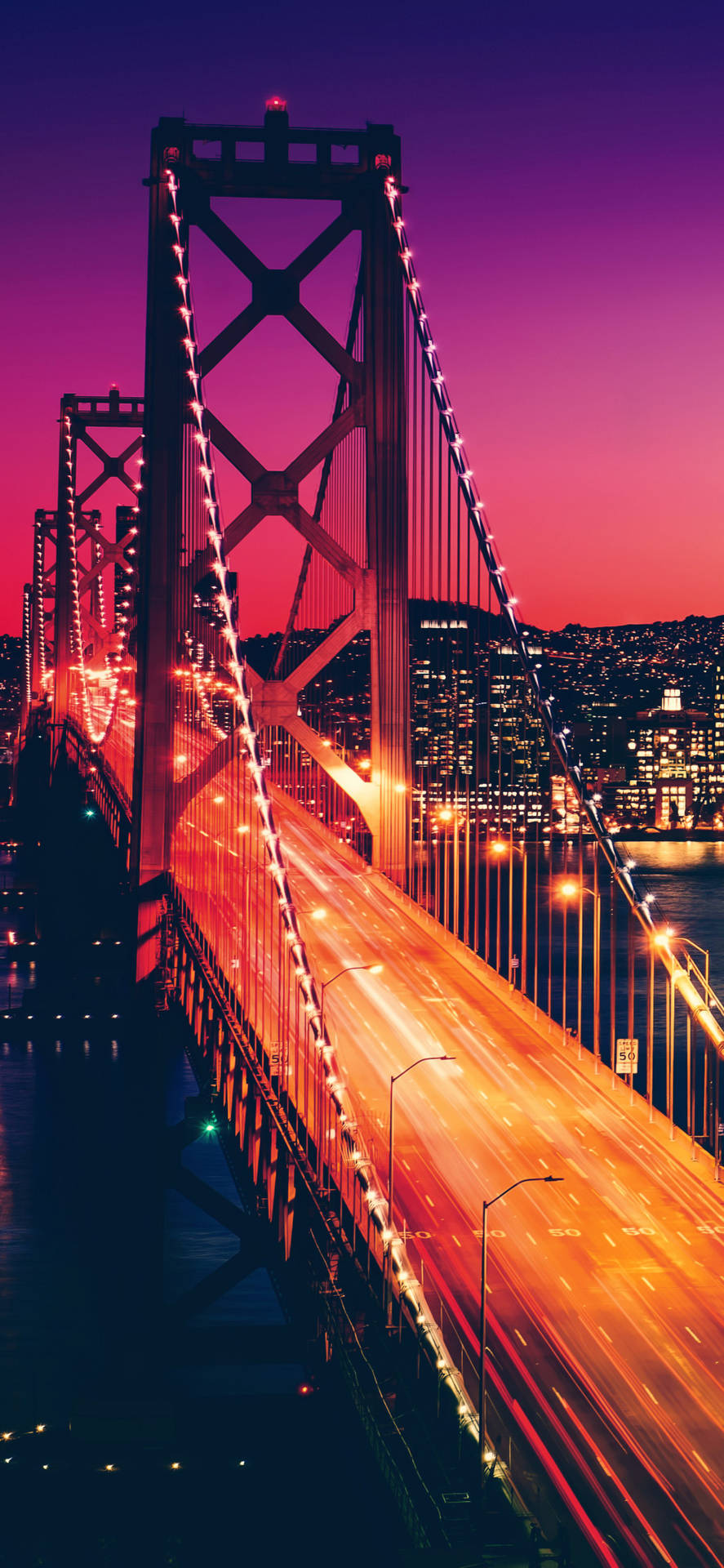 Iphone California Golden Gate Bridge At Night Wallpaper