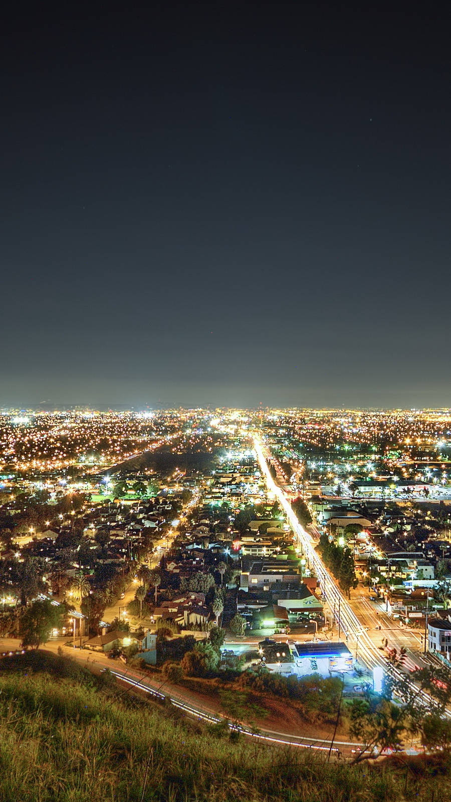 Iphone California City Lights Overlooking View Wallpaper
