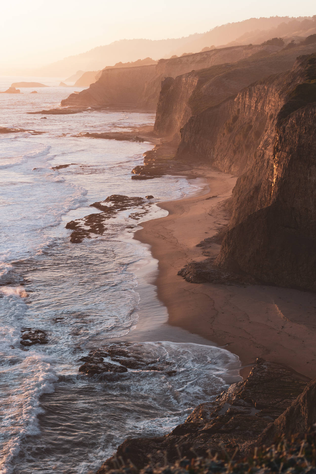 Half Moon Bay Iphone California Coast At Sunset Wallpaper