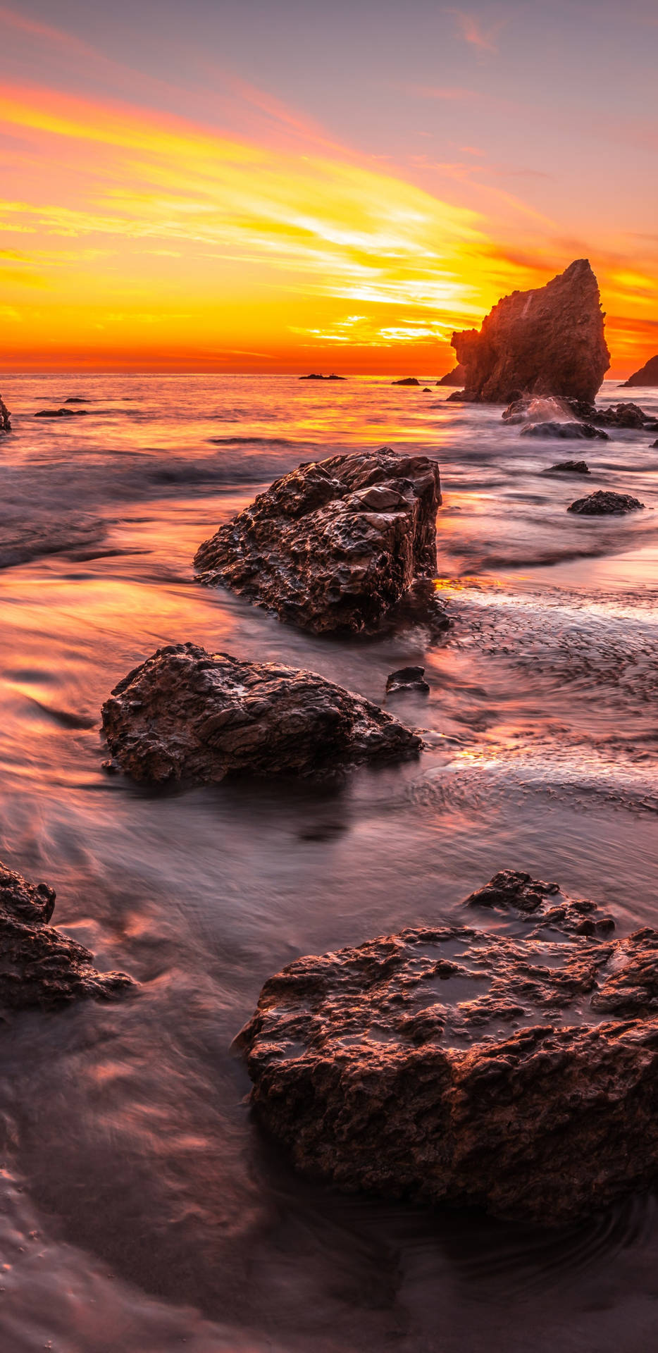 Iphone California Sunset At Beach Wallpaper