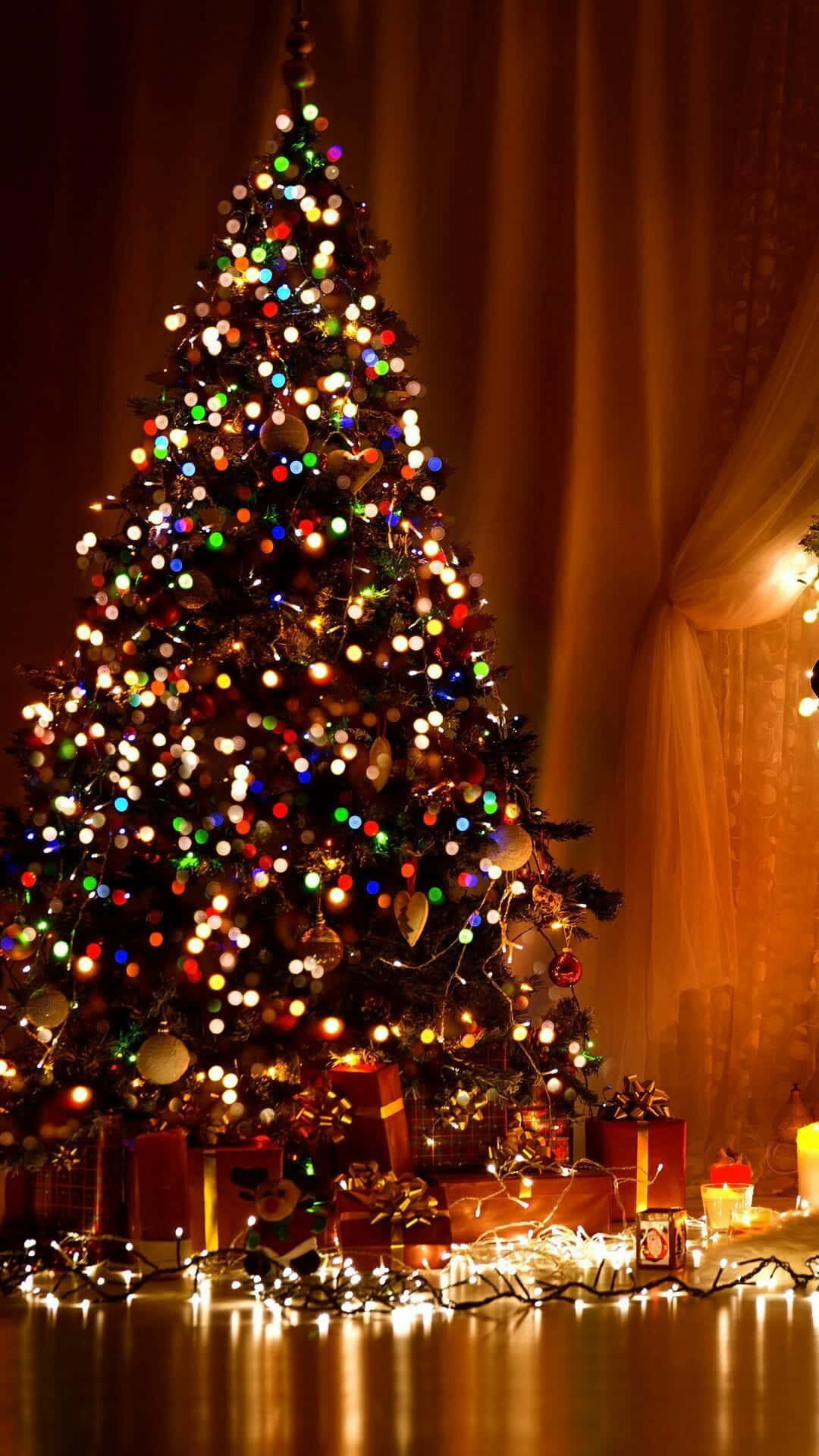 Eleganteestetica Dell'albero Di Natale Per Iphone Sfondo