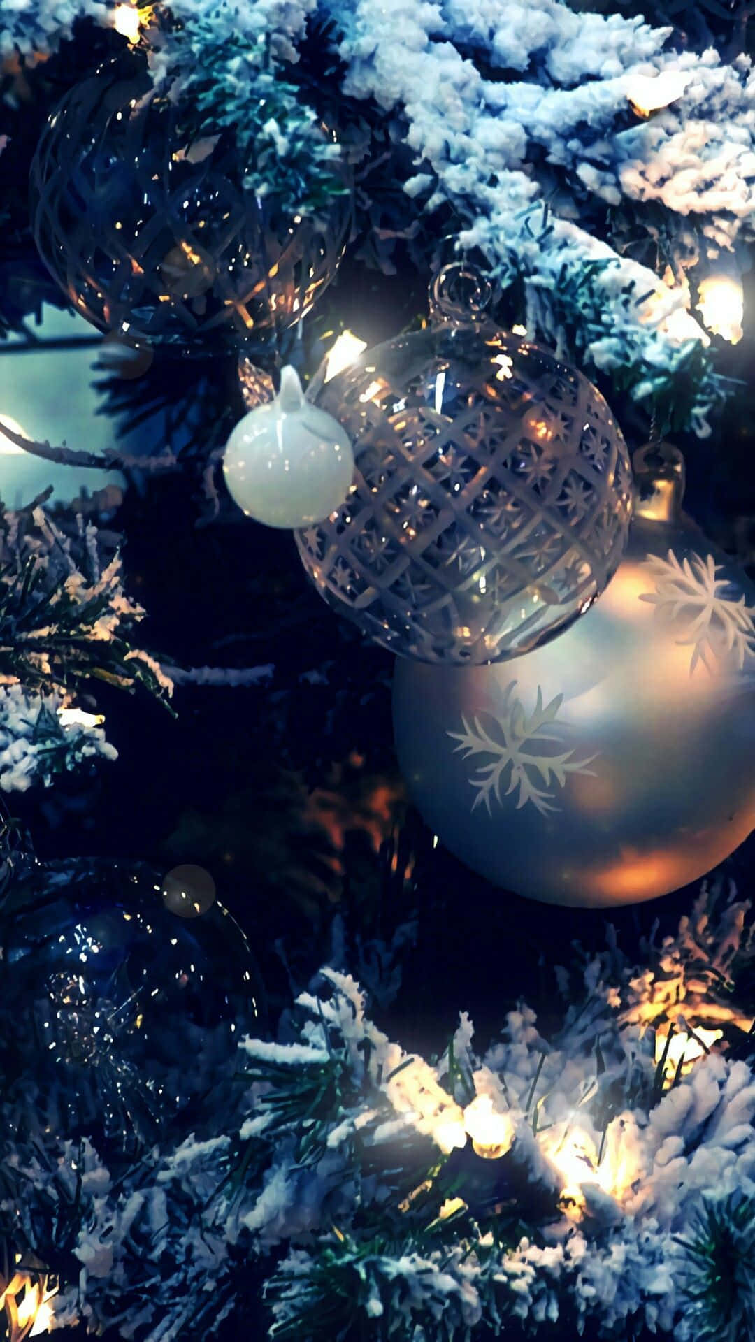 Iphone Christmas Aesthetic Tree Snow Wallpaper