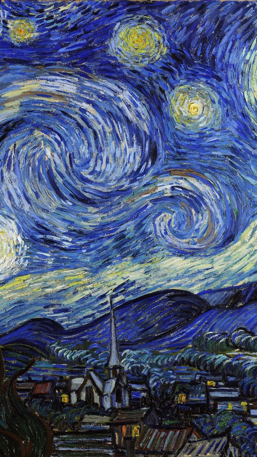 Stjärnklarnatt Av Vincent Van Gogh Iphone Classic. Wallpaper
