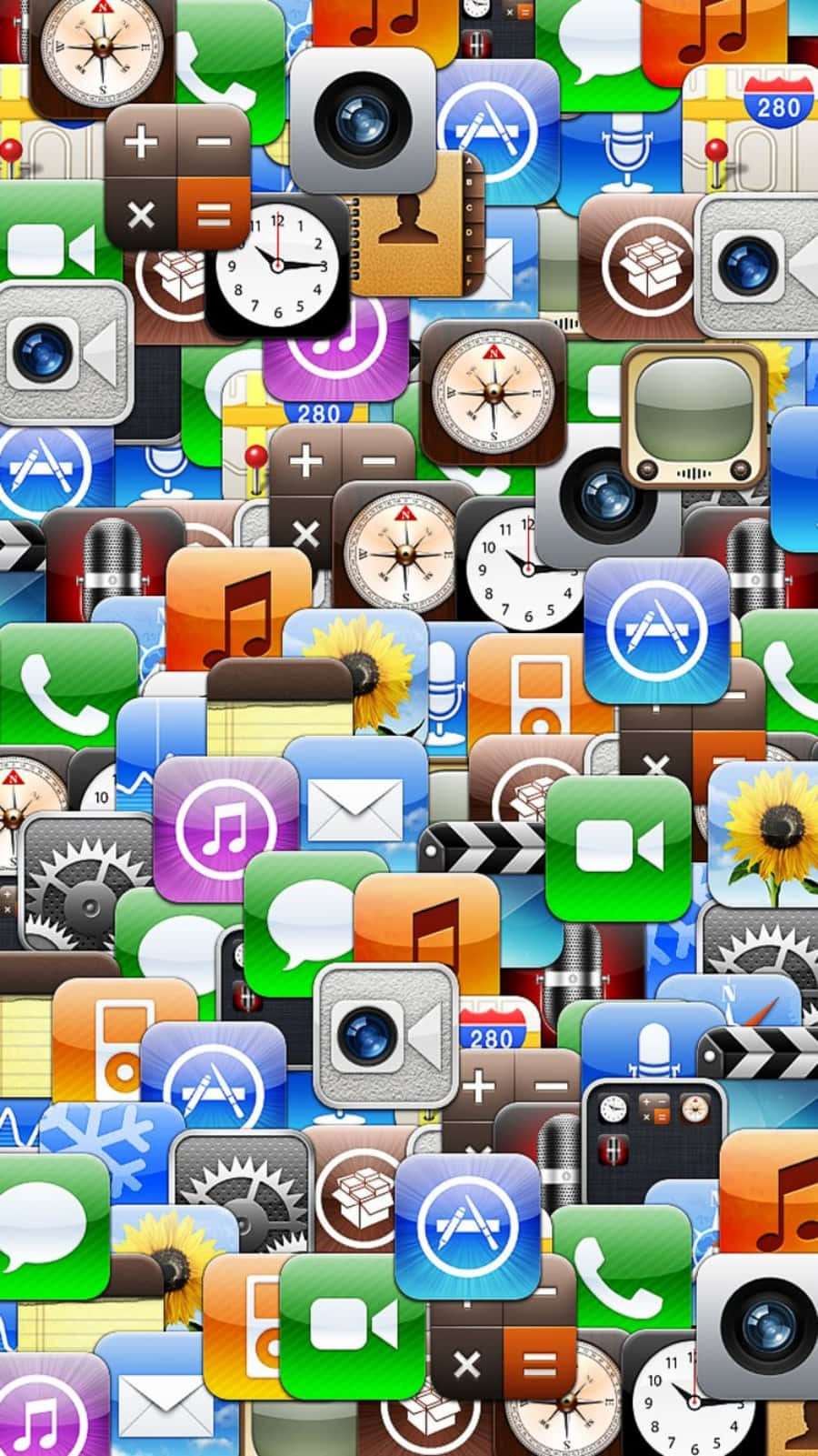 Iphone Collage Of Application Icons Wallpaper