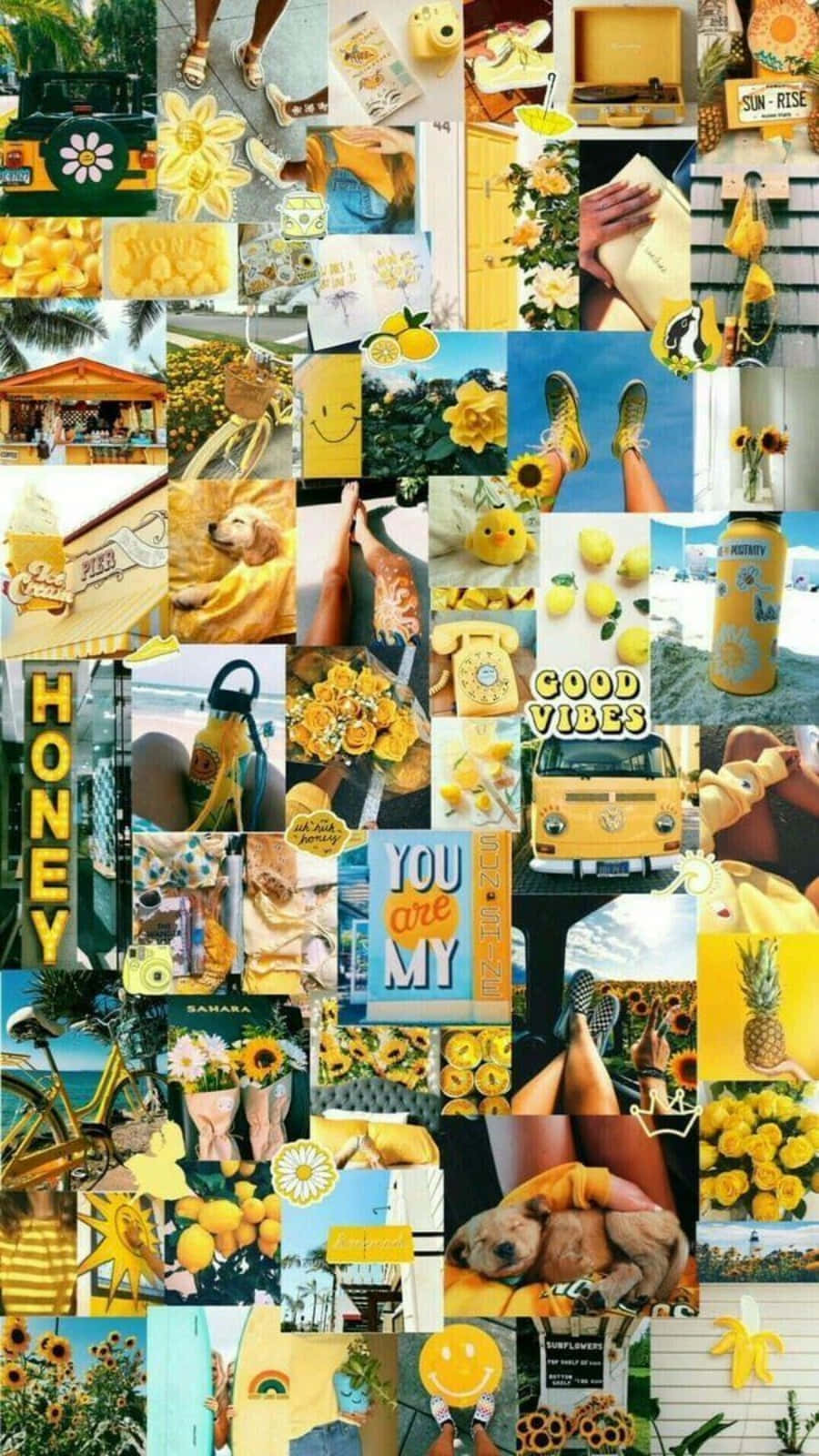 Iphone Collage With Sunflowers Wallpaper