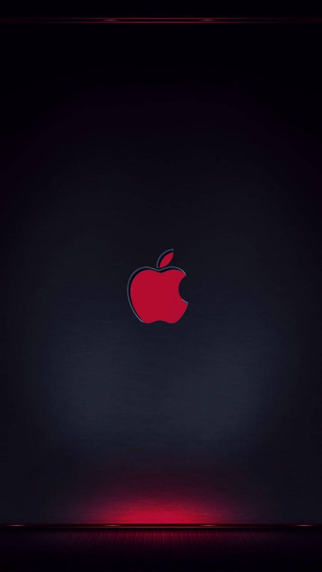 Iphone Com Logotipo Vermelho Da Apple Papel de Parede