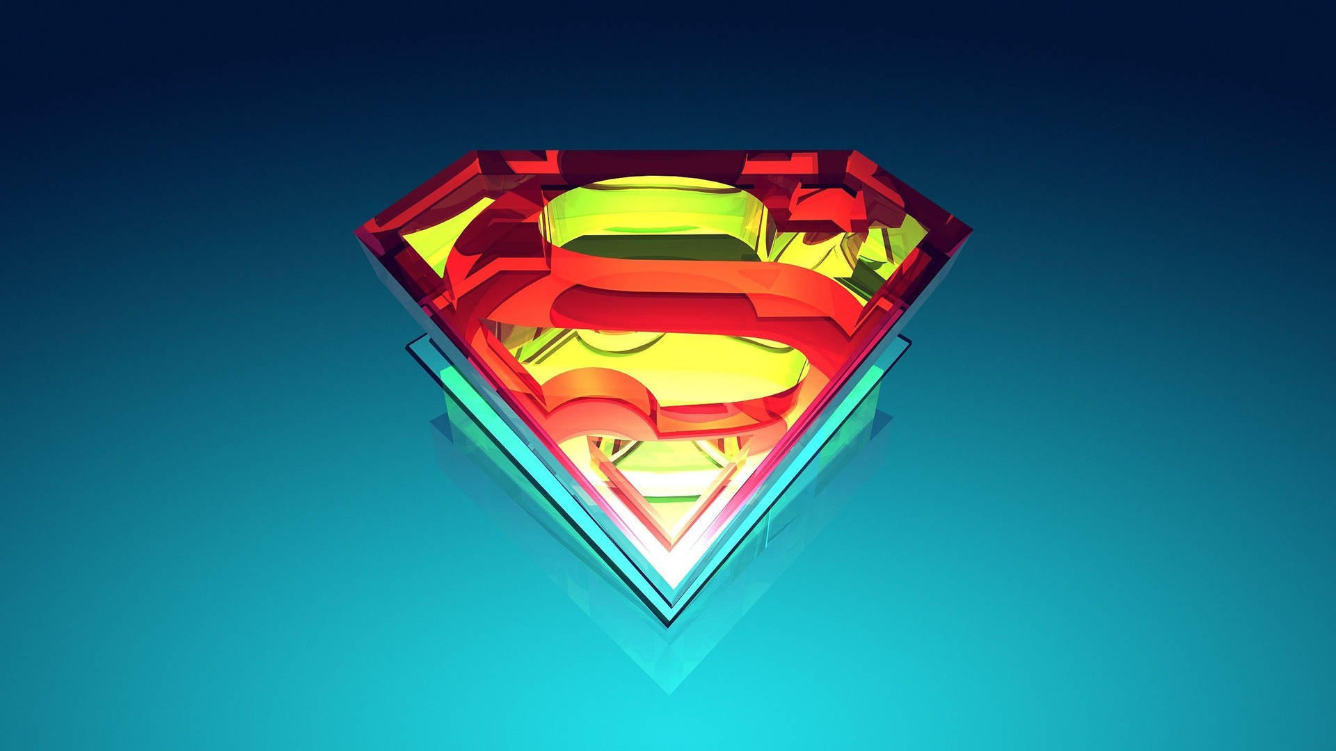Iphone Com Símbolo Futurista Do Superman Em Vidro Papel de Parede
