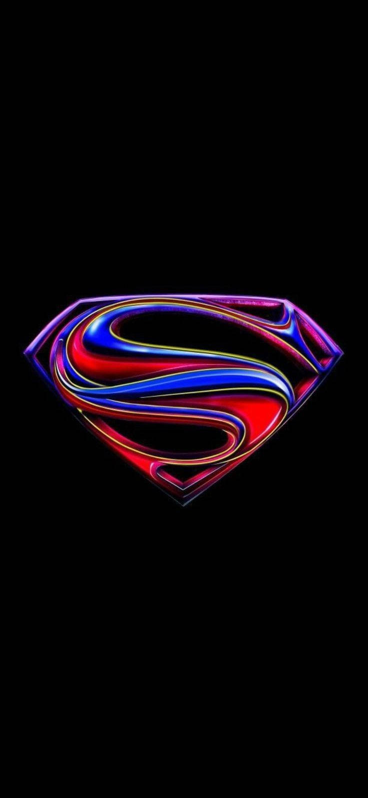 Iphone Com Símbolo Metálico Colorido Do Superman Papel de Parede