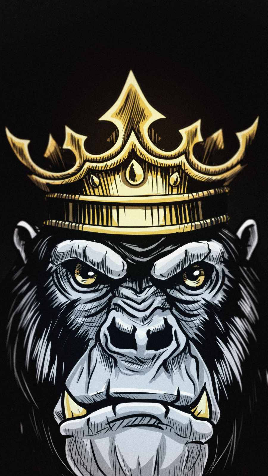 Iphone Crowned King Gorilla Papel de Parede