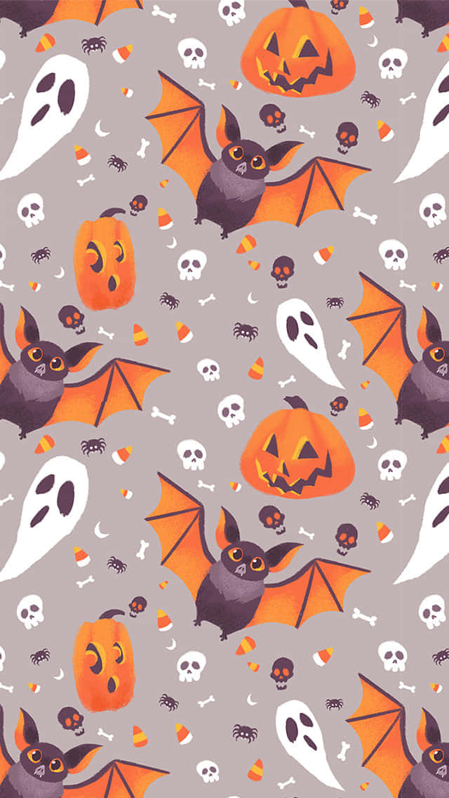 Cuteness meets spookiness: Get ready for Halloween with this festive iPhone wallpaper!