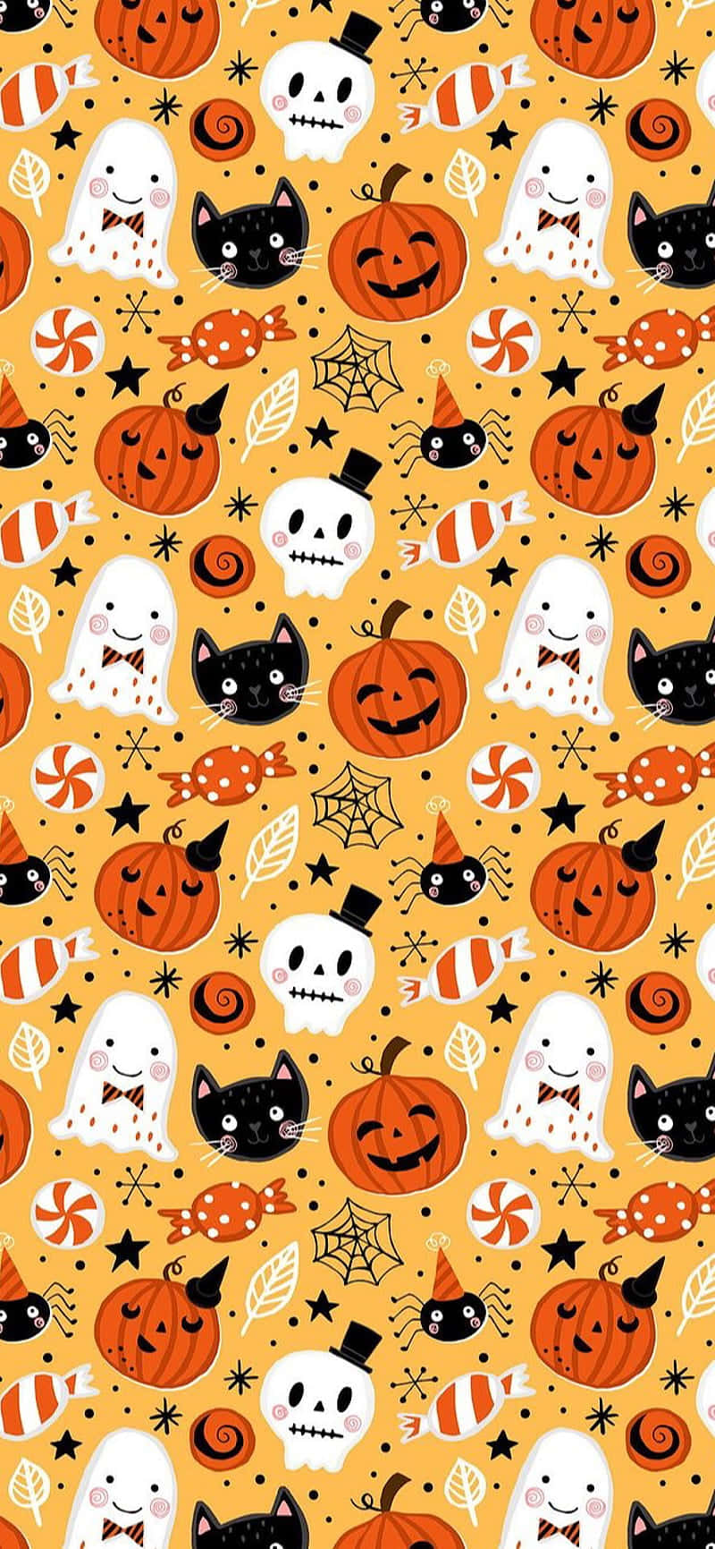 Descubrelo Espeluznante Y Divertido De Halloween Con Un Adorable Fondo De Pantalla De Halloween Para Iphone.