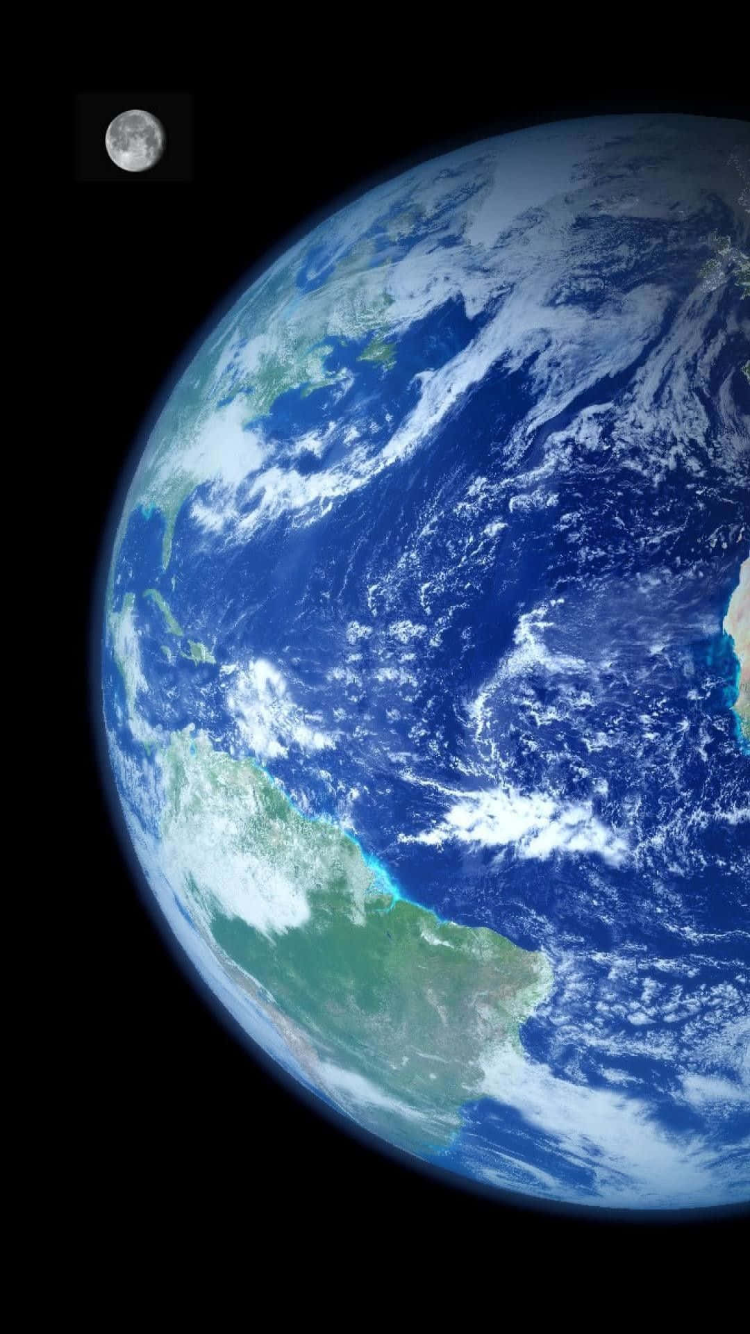 Forførende udsigt over planeten Jorden, som set fra rummet. Wallpaper