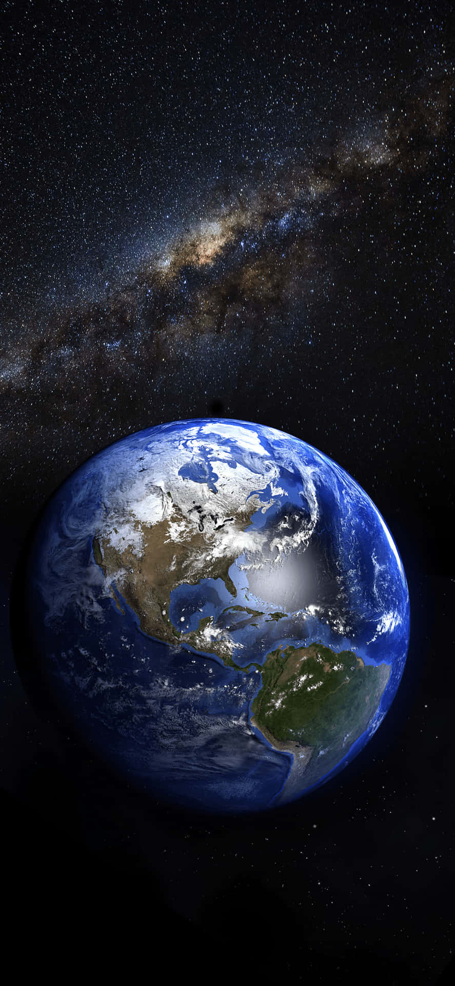 Iphone Earth With Stars In The Galaxy Wallpaper