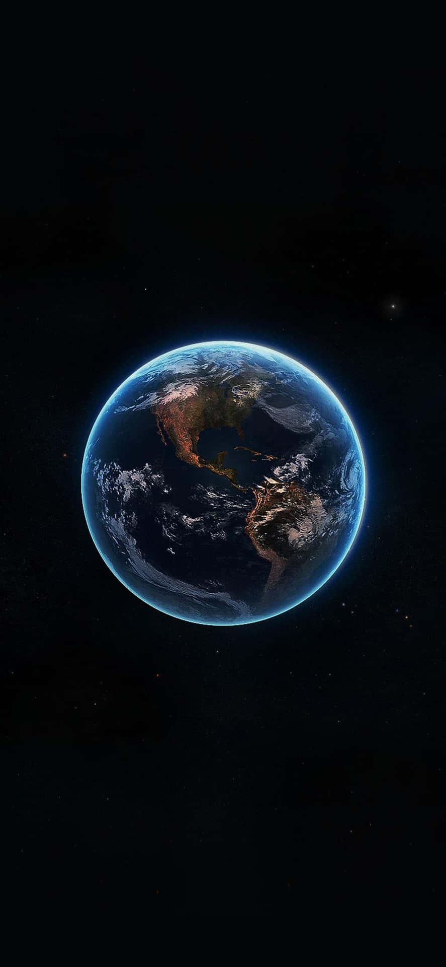 A bird's eye view of the Earth viewed from an Iphone. Wallpaper