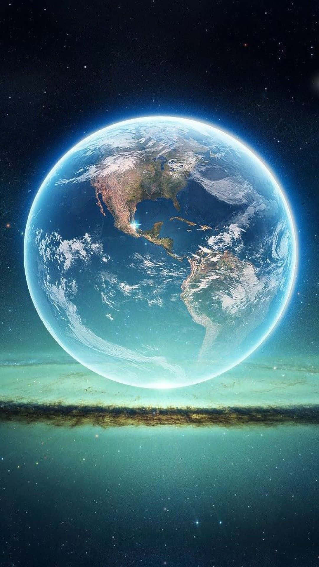 Iphone Surreal Earth In The Sky Wallpaper