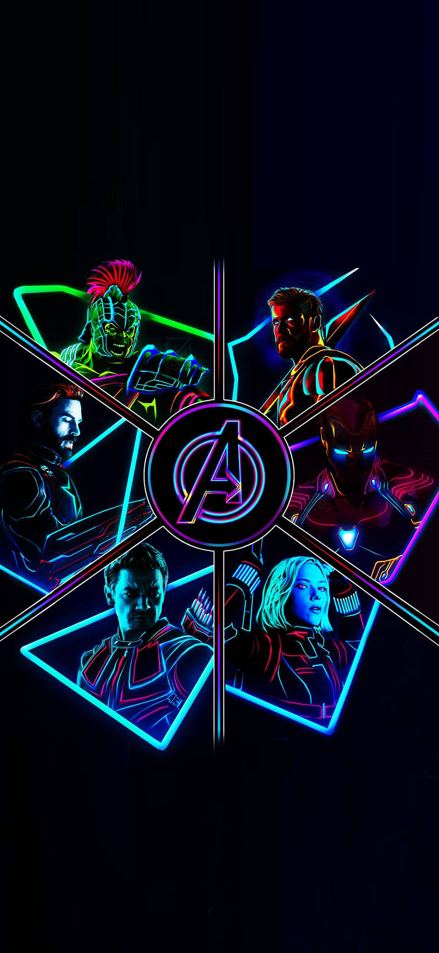 Iphone Estético Avengers Neon Papel de Parede