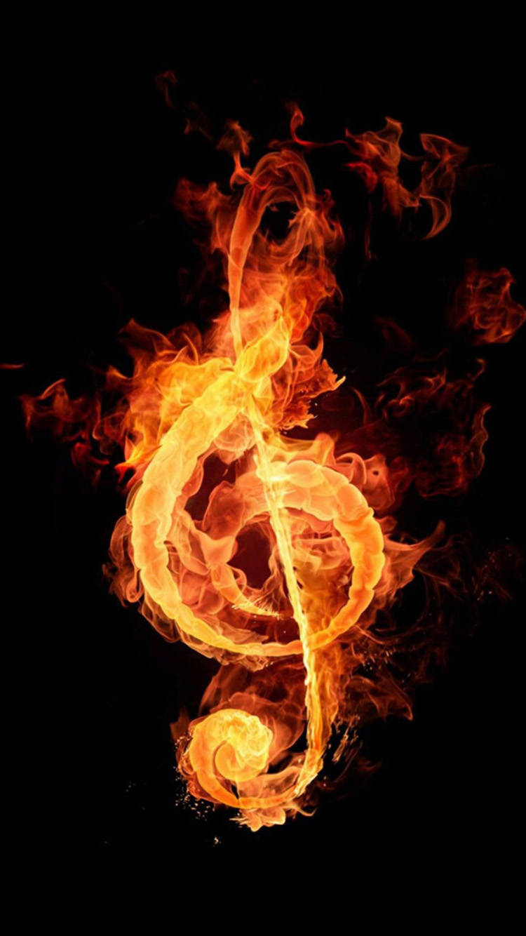 Iphone Music Note Fire Wallpaper
