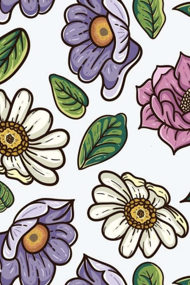 Disfrutala Belleza De La Naturaleza Con Este Vibrante Fondo De Pantalla De Flores Para Iphone.