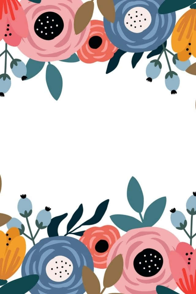 Floral Frame With A Place For Text