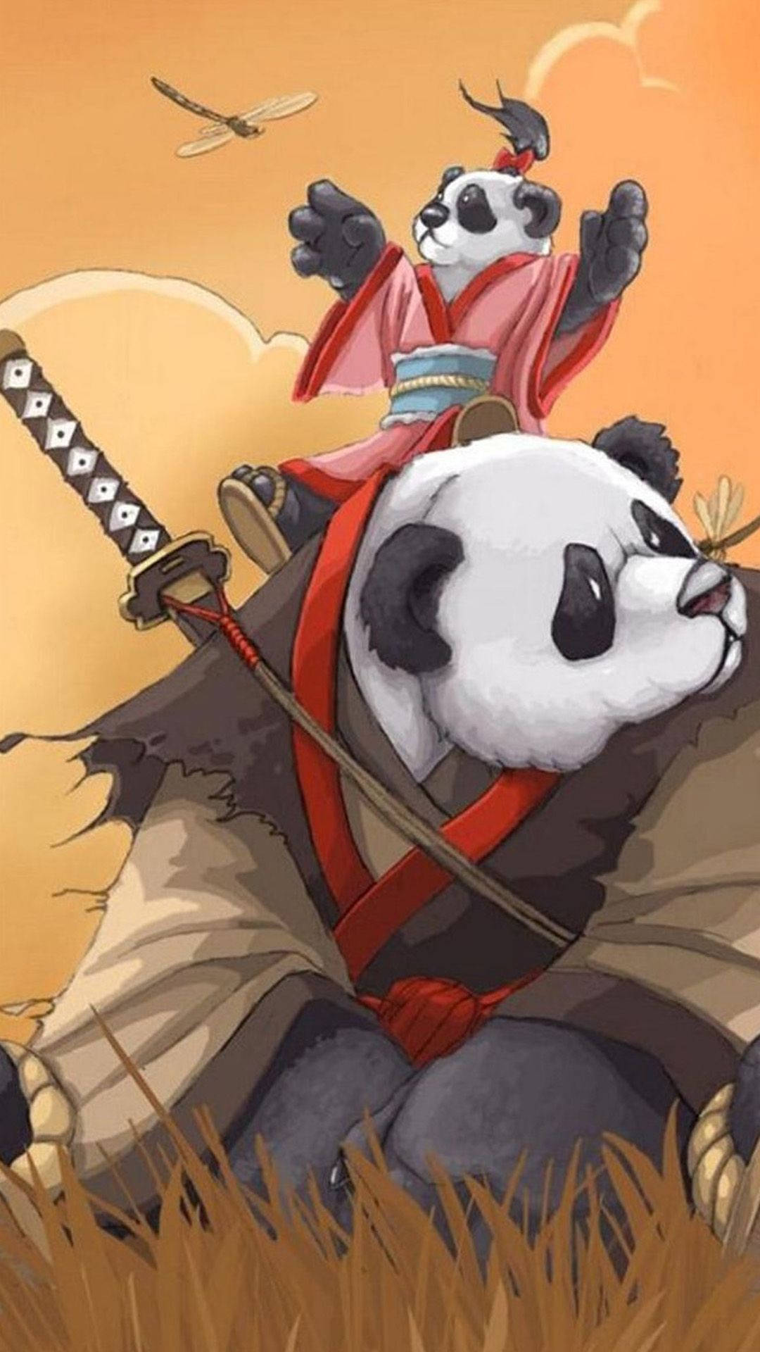 Iphone Gaming Baby Panda Mother Panda Background
