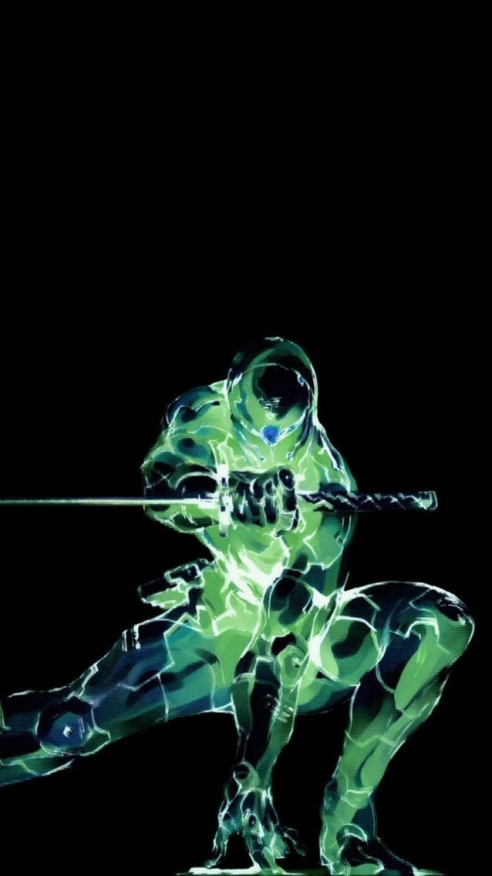 Iphonegaming Metal Gear Grön Karaktär Wallpaper
