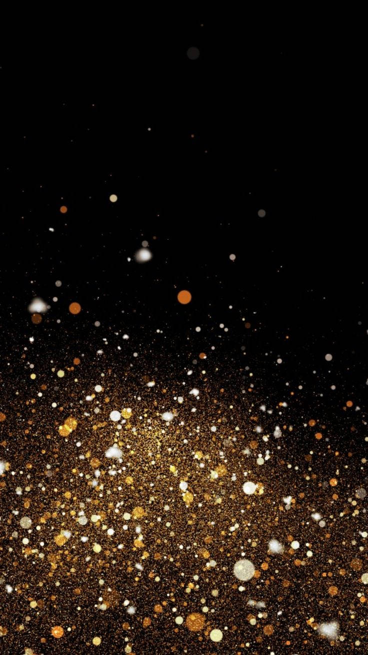 Iphone Glitter Sparkle Preto E Dourado Papel de Parede