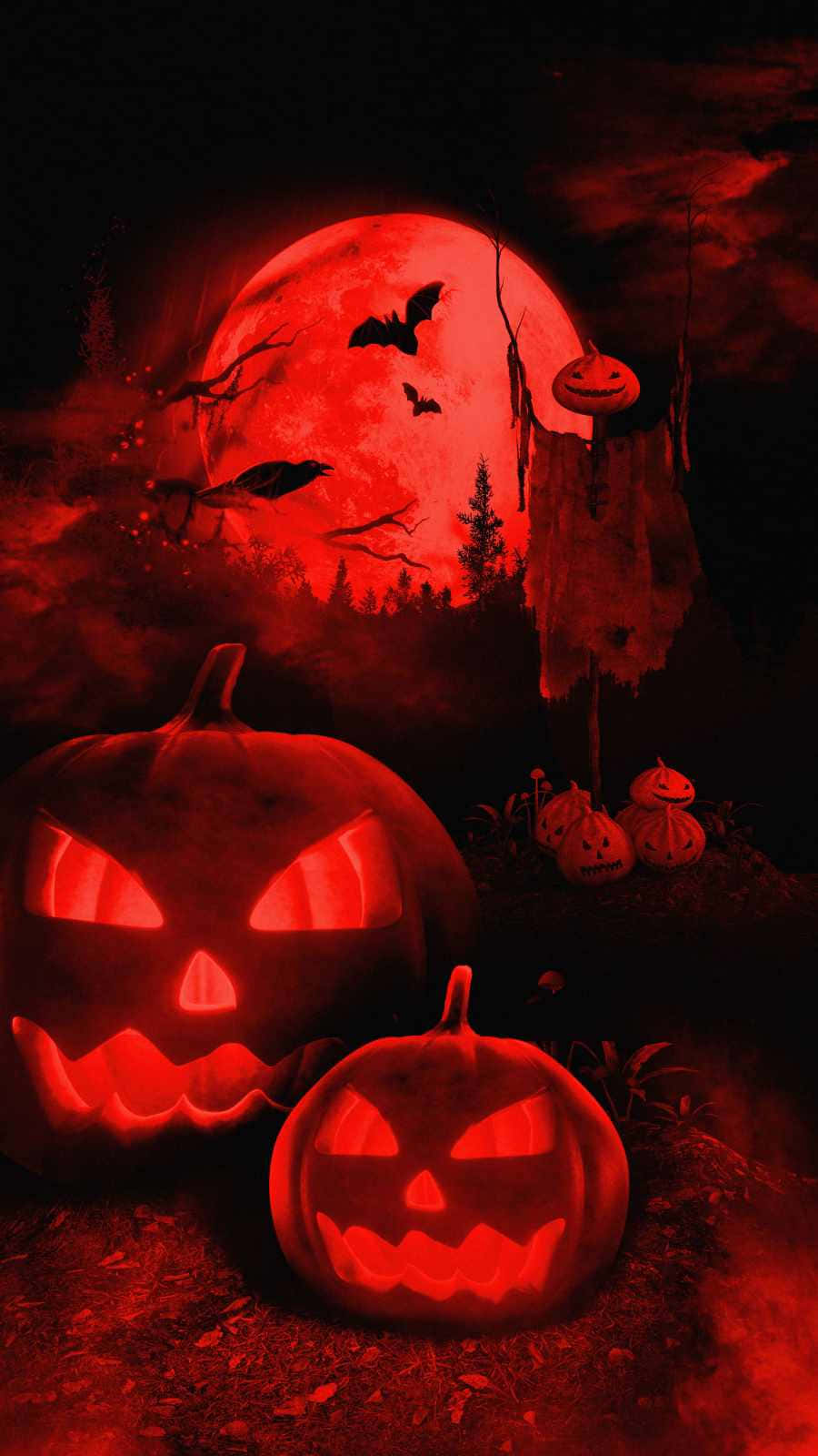 Black And Red Iphone Halloween Background