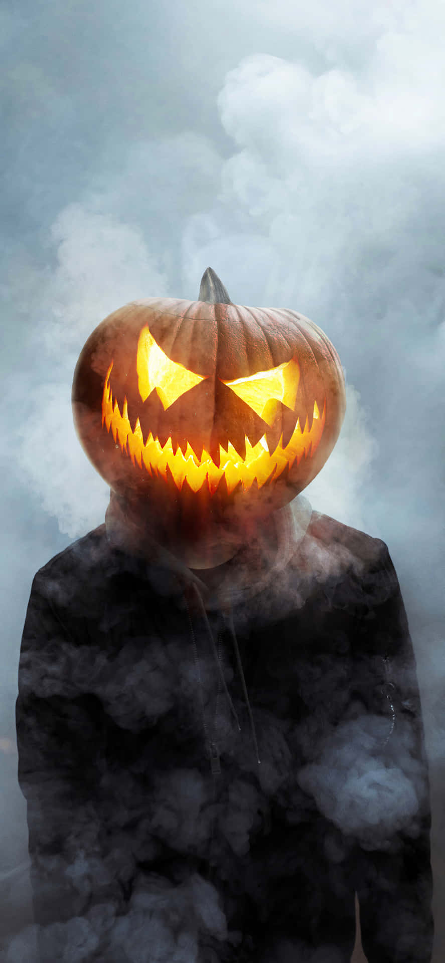 Fondode Pantalla De Halloween Para Iphone Con La Imagen De Una Calabaza De Halloween Riendo, Con El Nombre De Jack O'lantern.