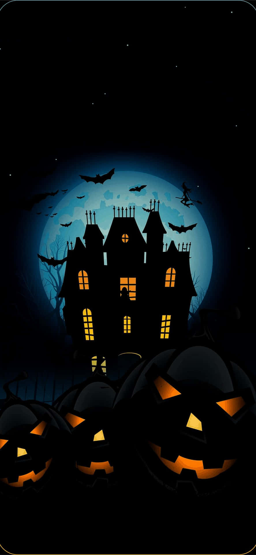 Iphone Halloween Background Of A Haunted House Background