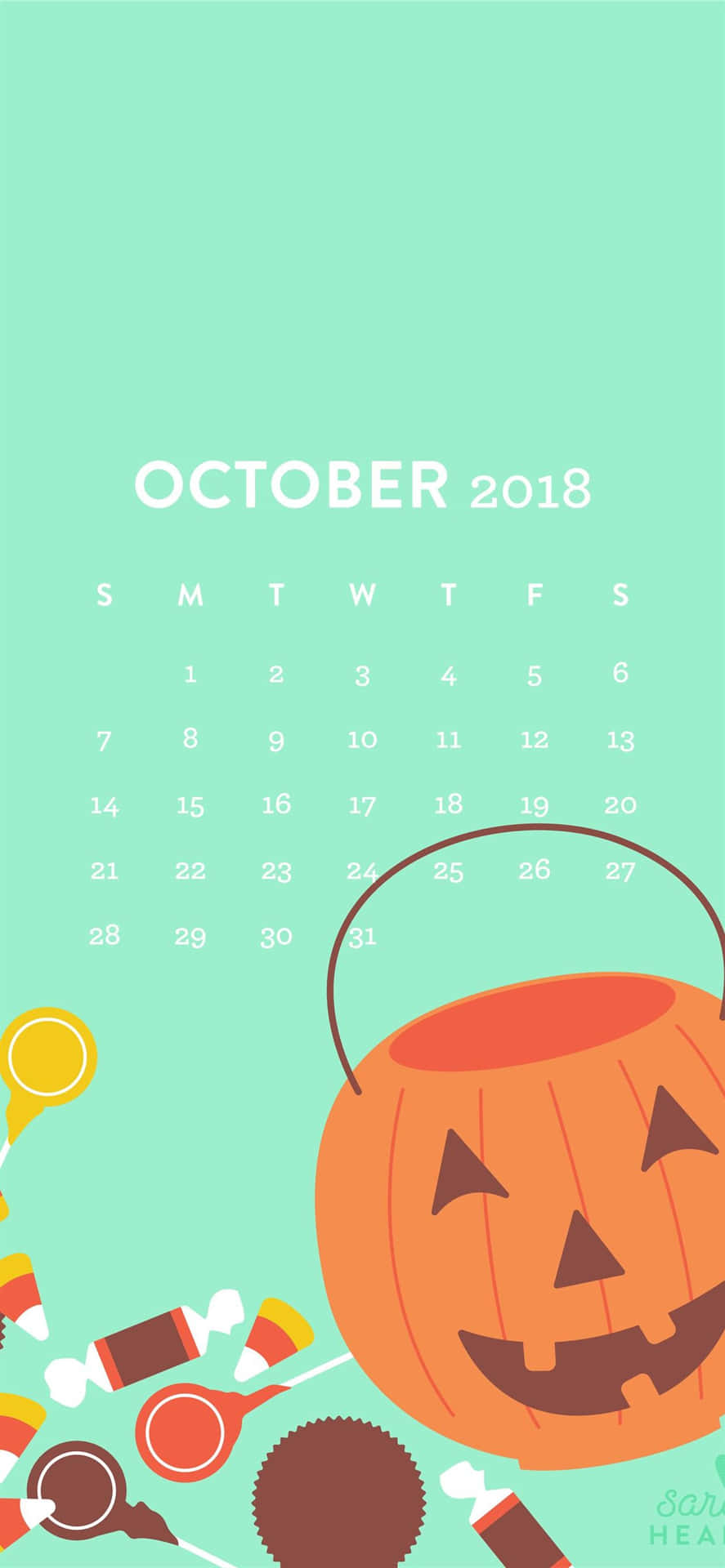 iPhone Halloween Background October Calendar