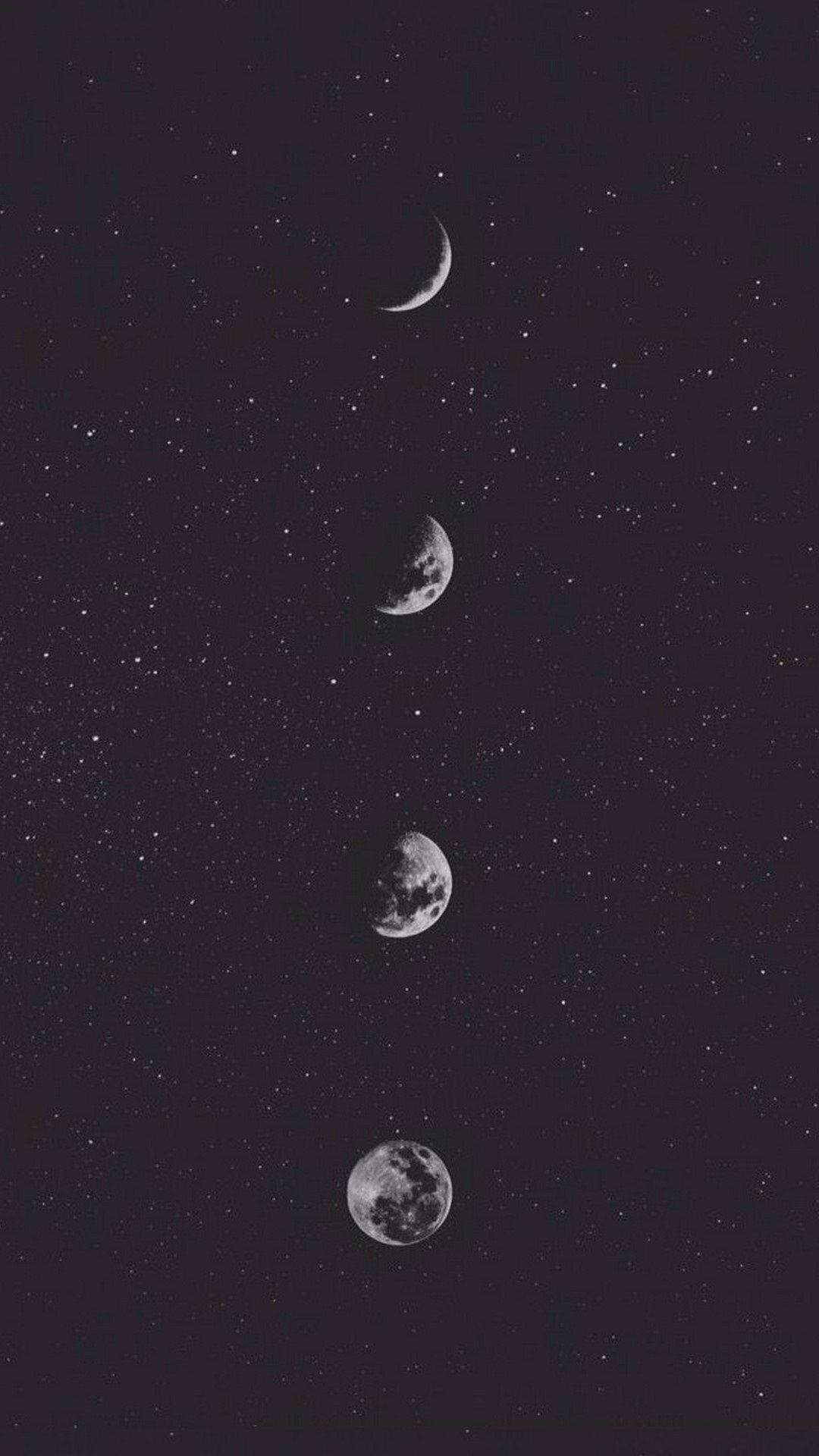 iPhone Home Screen Moon Phases BW Wallpaper