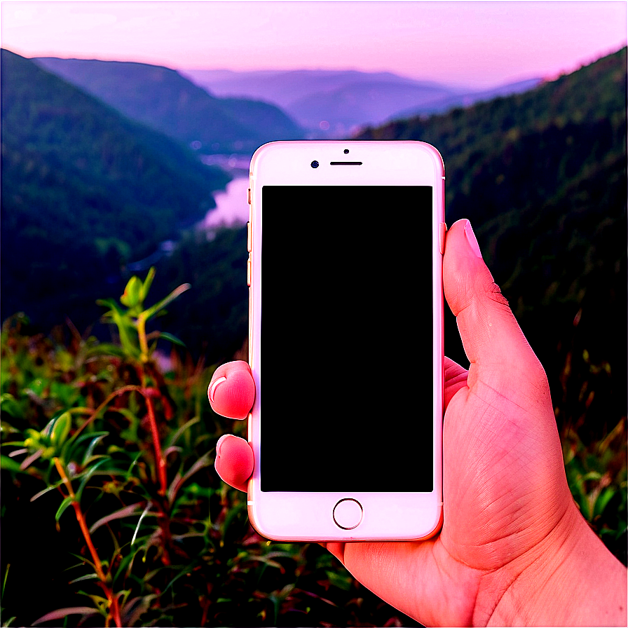 Iphone Mockup In Nature Png Onn PNG