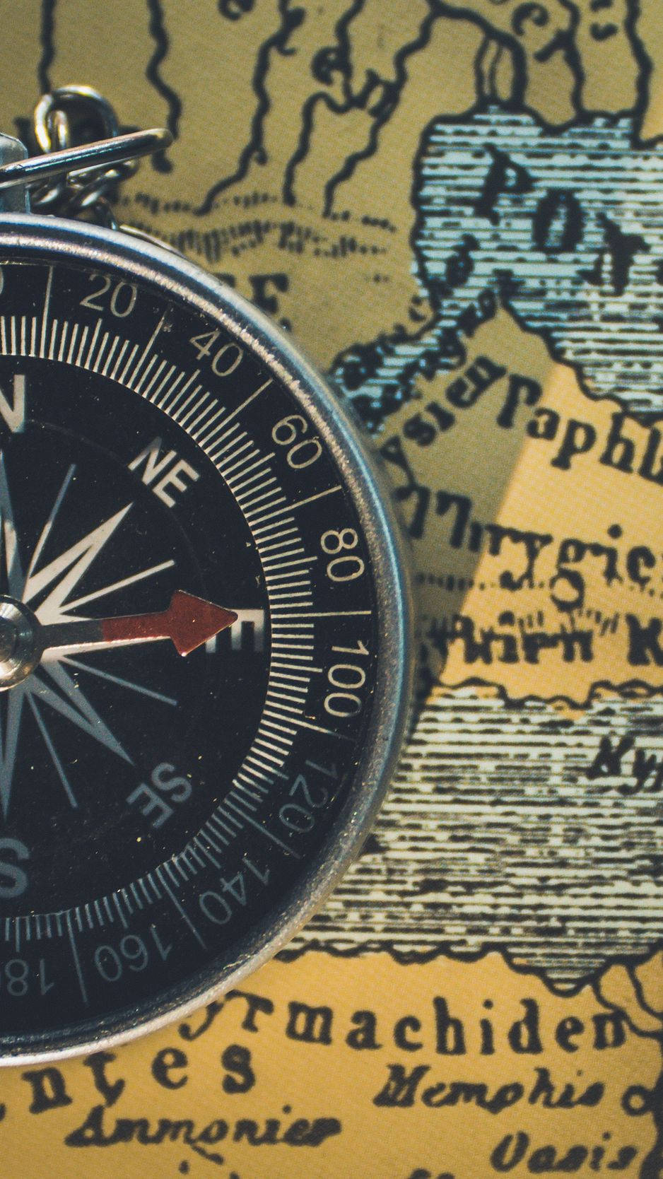 iPhone Travel Map And Compass Wallpaper