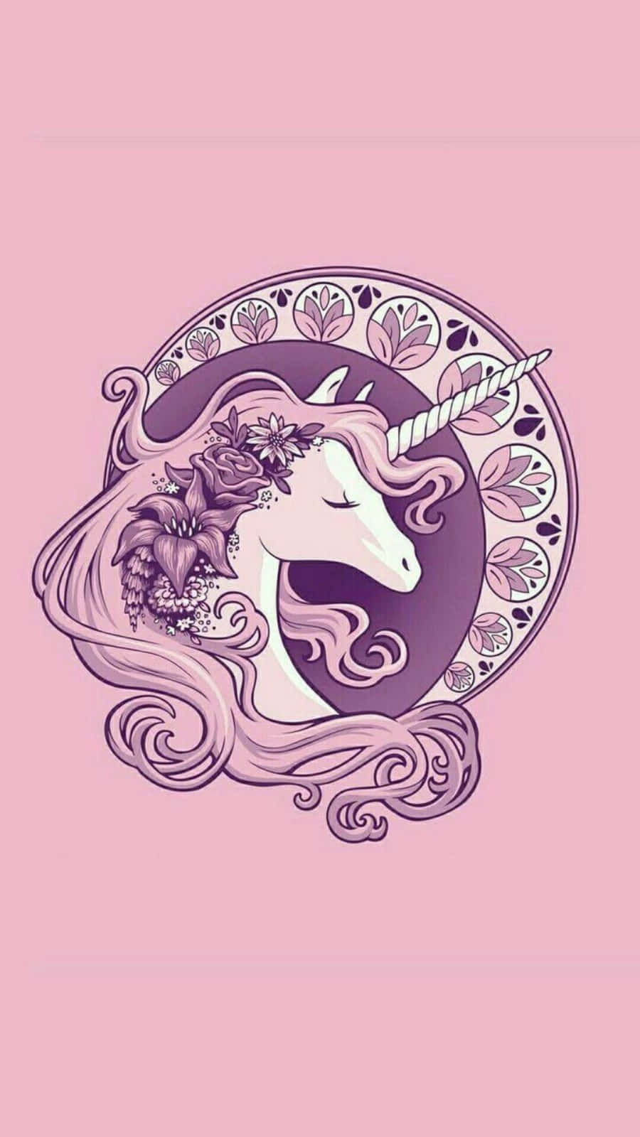 Caption: Dreamy Unicorn on an iPhone Background Wallpaper