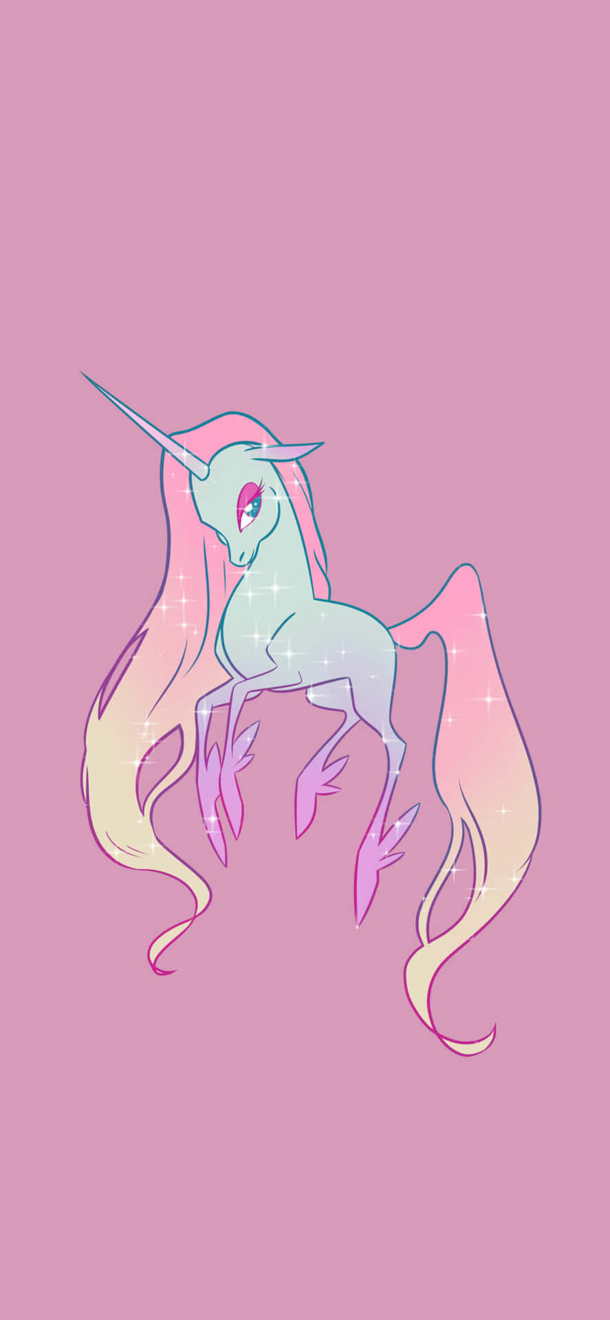 A Unicorn With Long Hair And Pink Hair Wallpaper