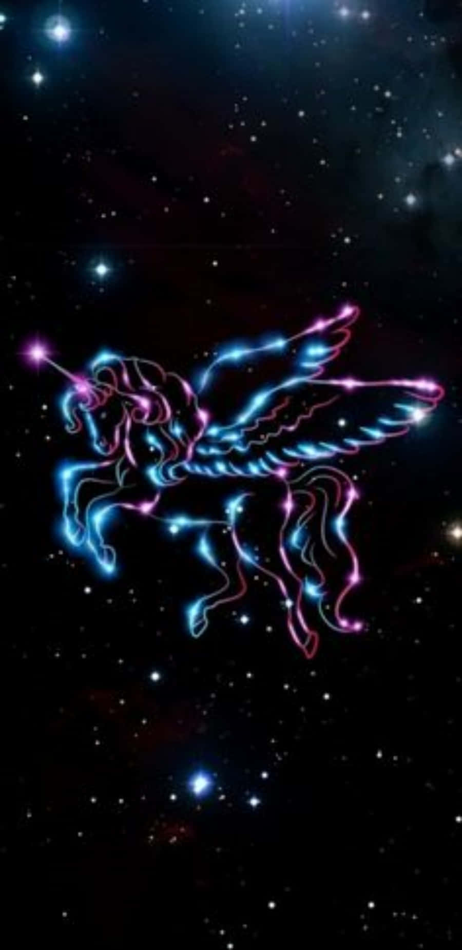 Unicornoiphone Luminoso In Un Cielo Stellato Sfondo