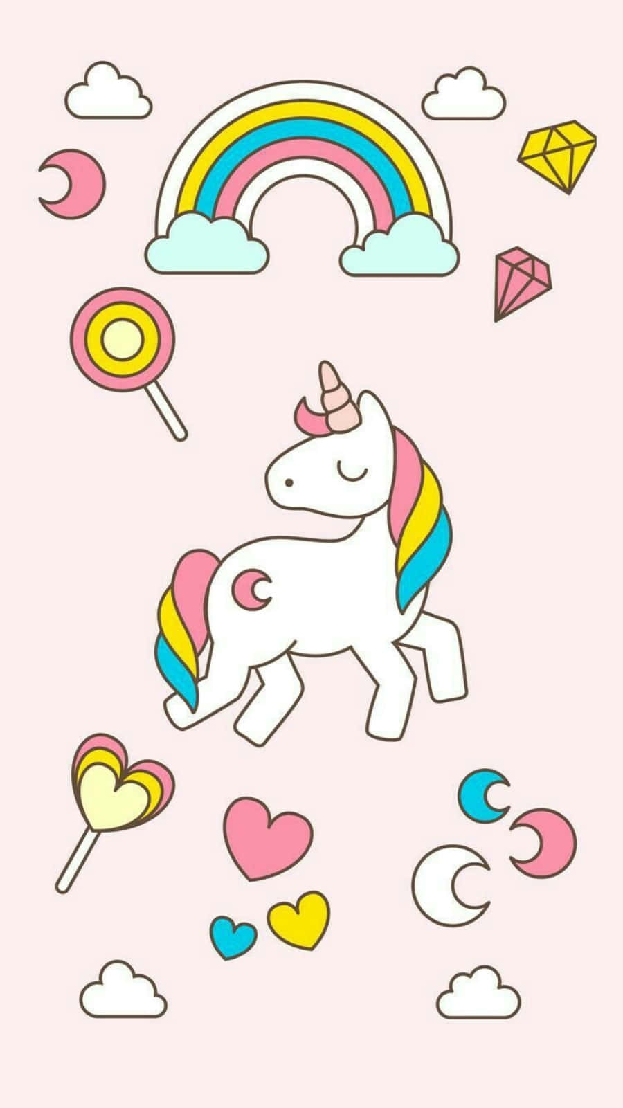 Få det sjove med fantasi - Iphone unicorn Wallpaper