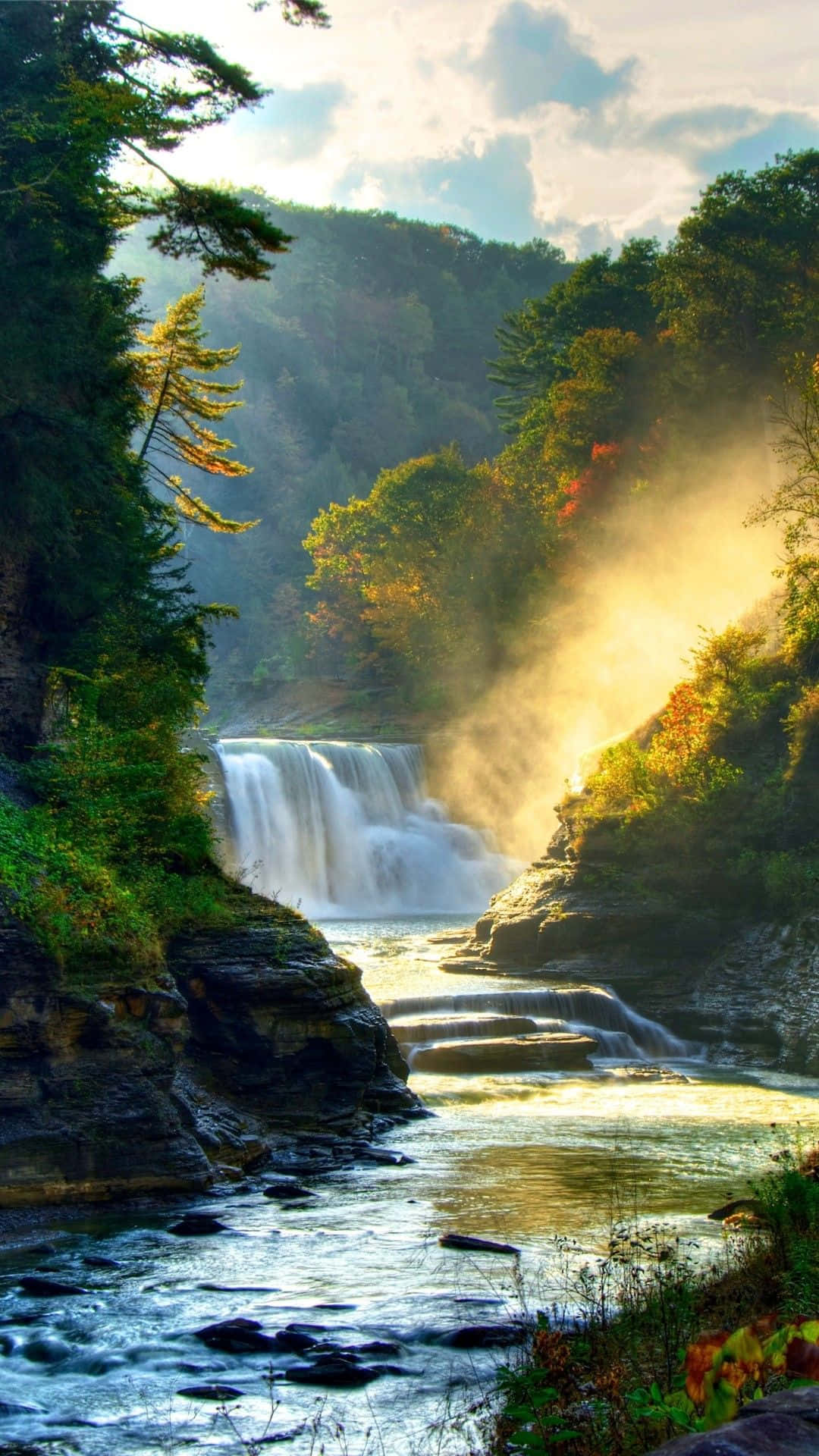 The Majestic Beauty of Waterfalls Wallpaper