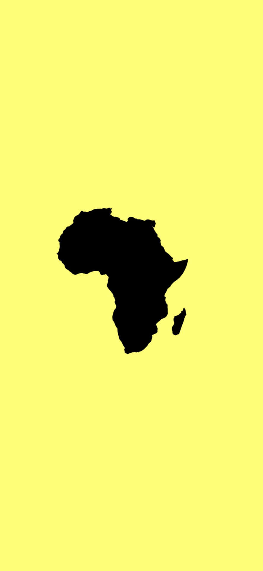 africa map silhouette on yellow background