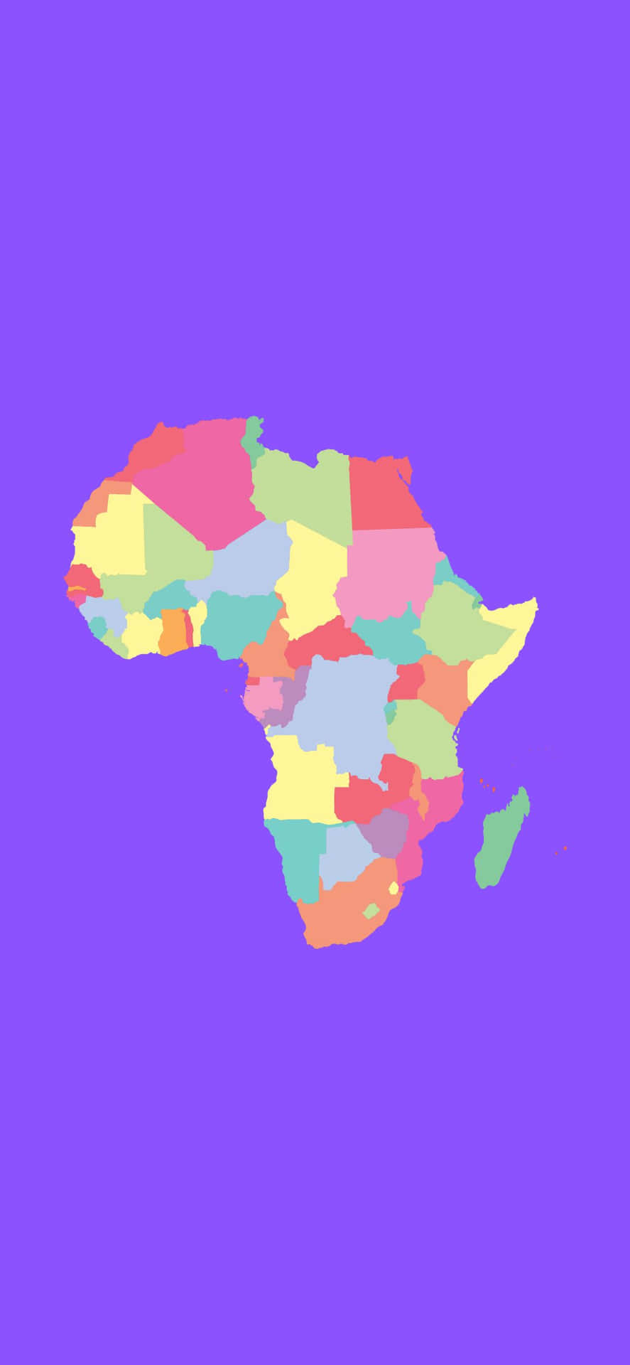 Afrikanskkarta På En Lila Bakgrund.