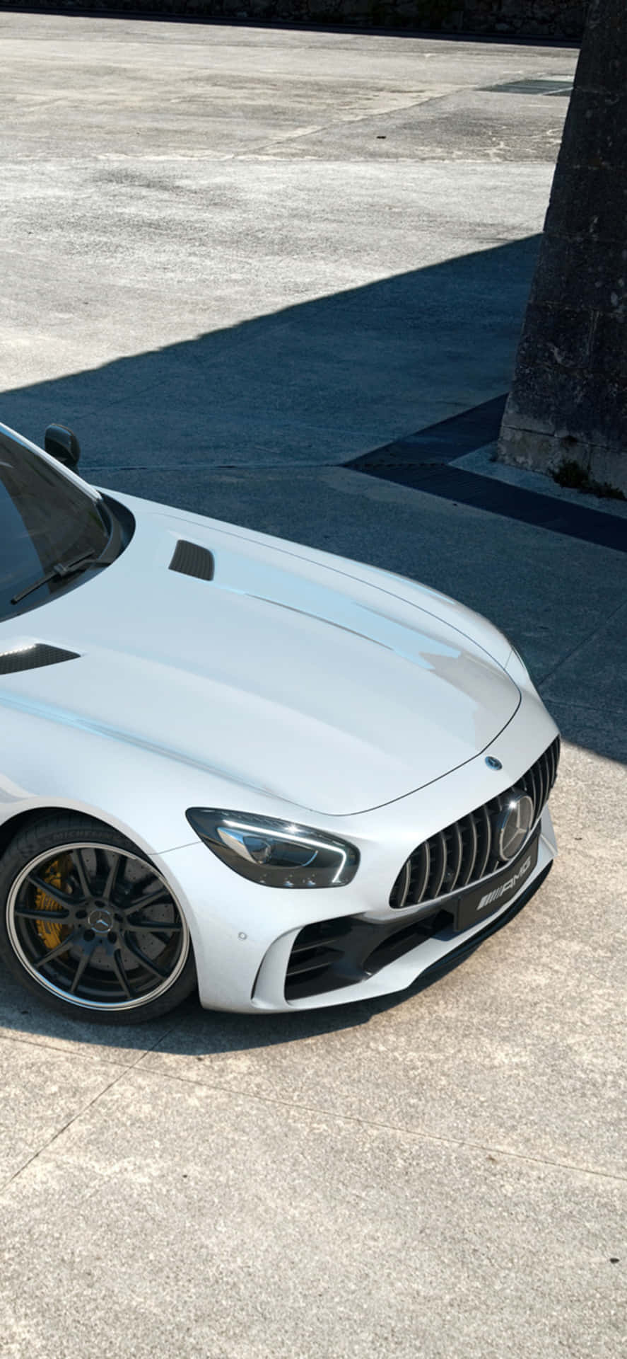 Aerial Iphone X Amg Gt-r Background Of White AMG GT