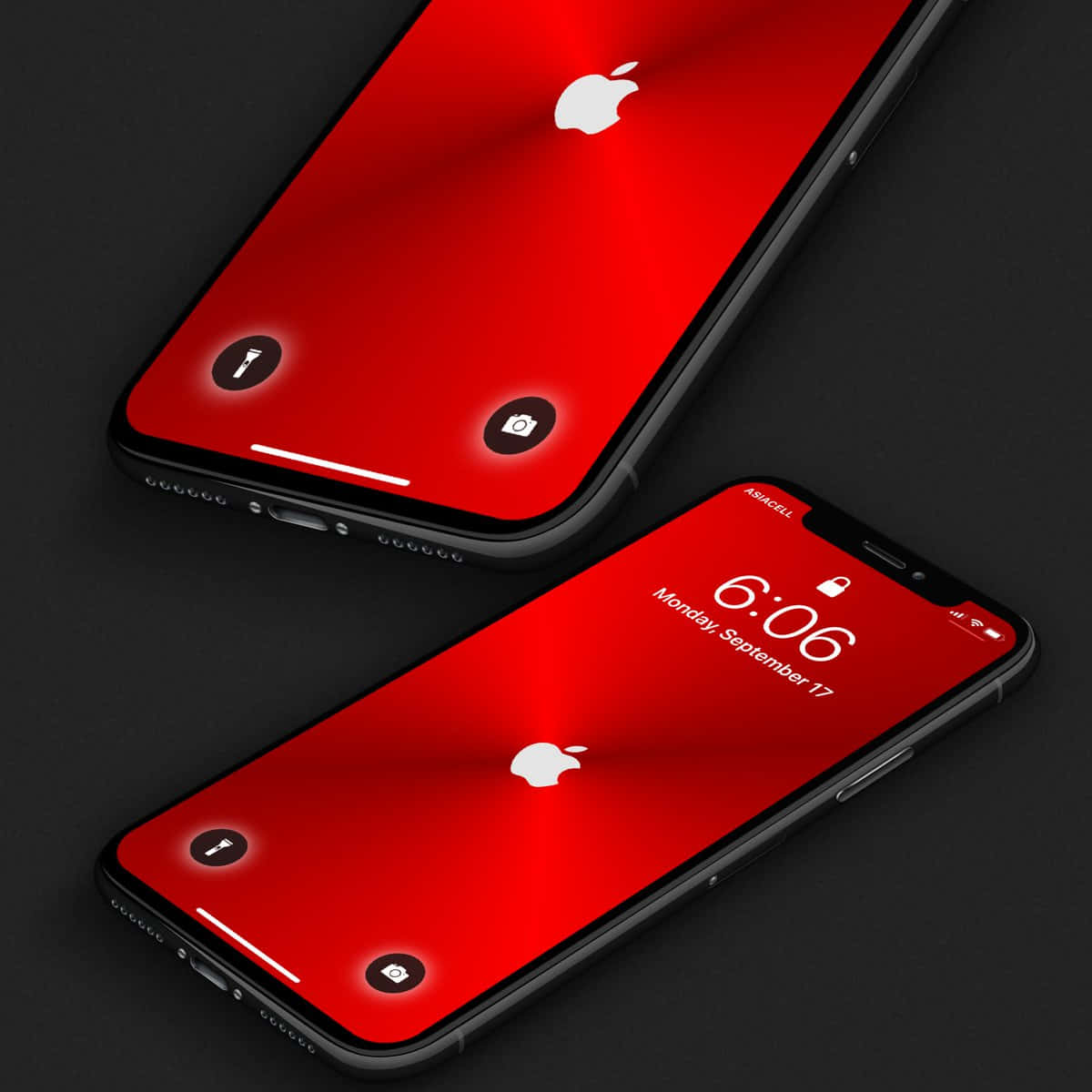 Eingestochen Scharfes Und Klares Apple-logo Auf Einem Iphone X Wallpaper