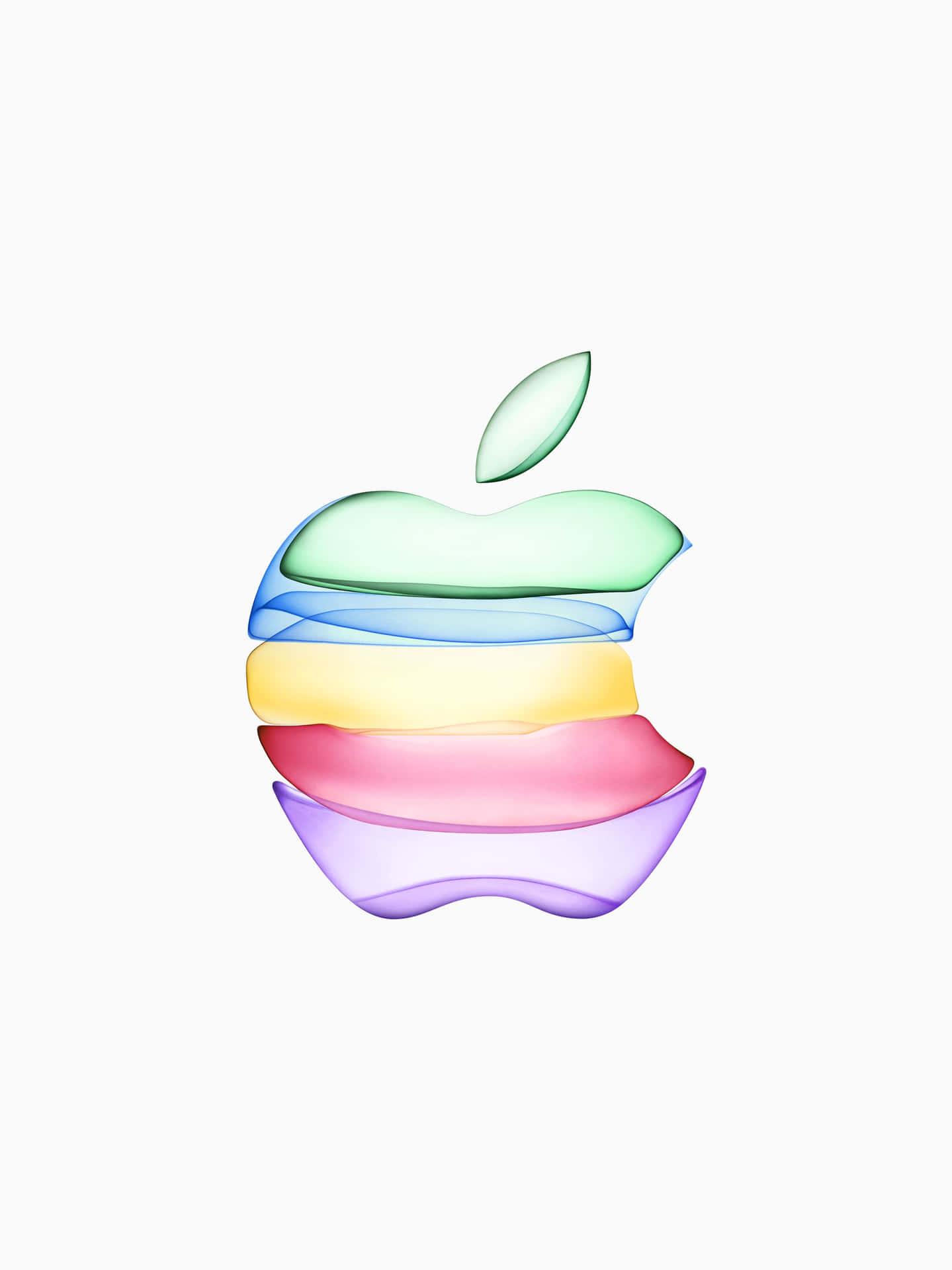 Apple Logo With Colorful Stripes Wallpaper