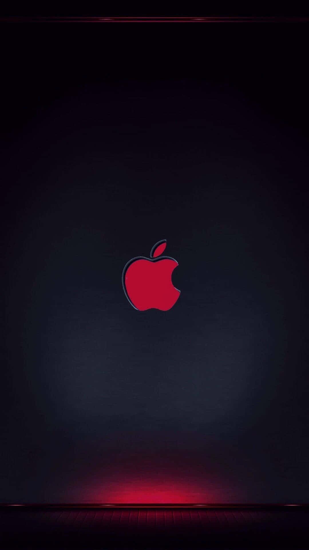 Iphone X Apple Logo Glowing Red Wallpaper