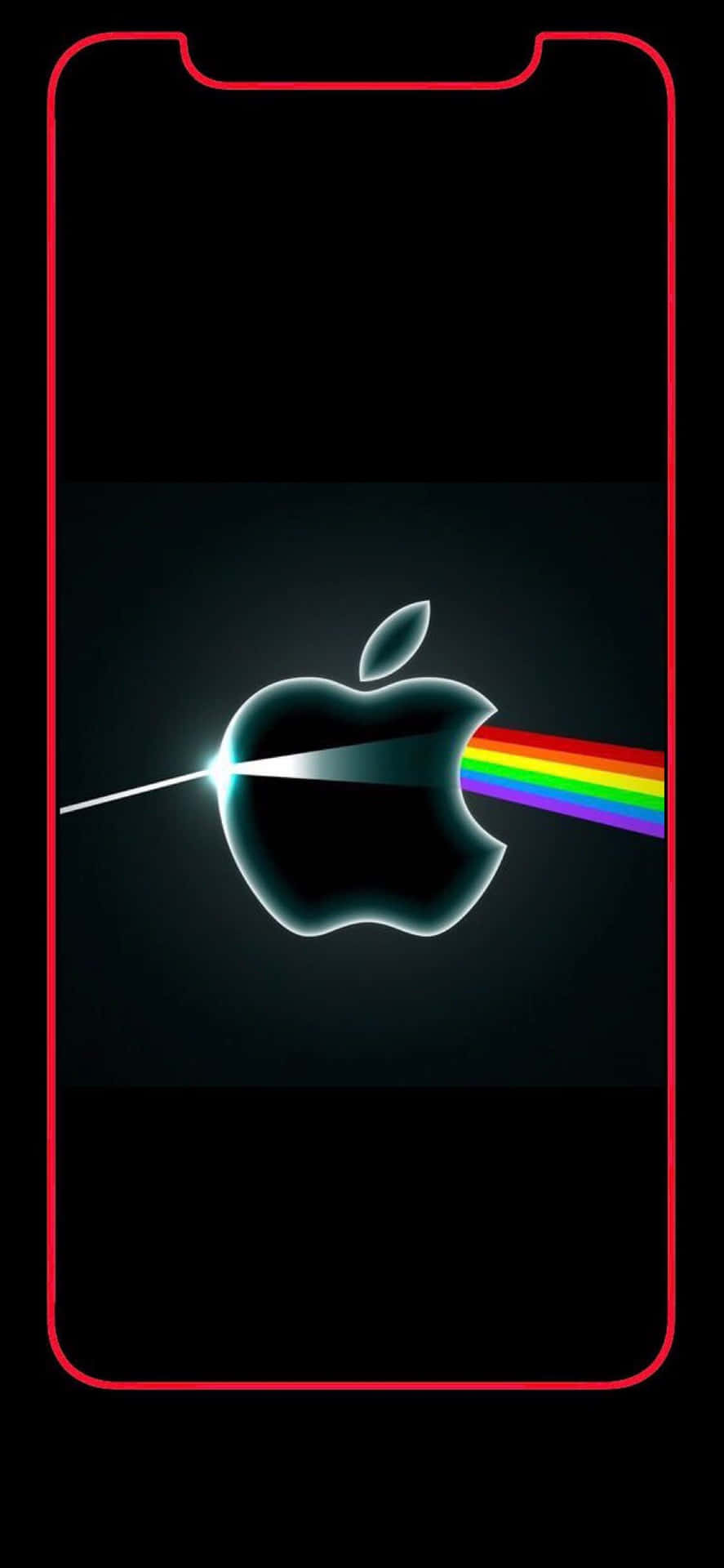 Graphic of an Apple Logo on the back of an Iphone X Wallpaper