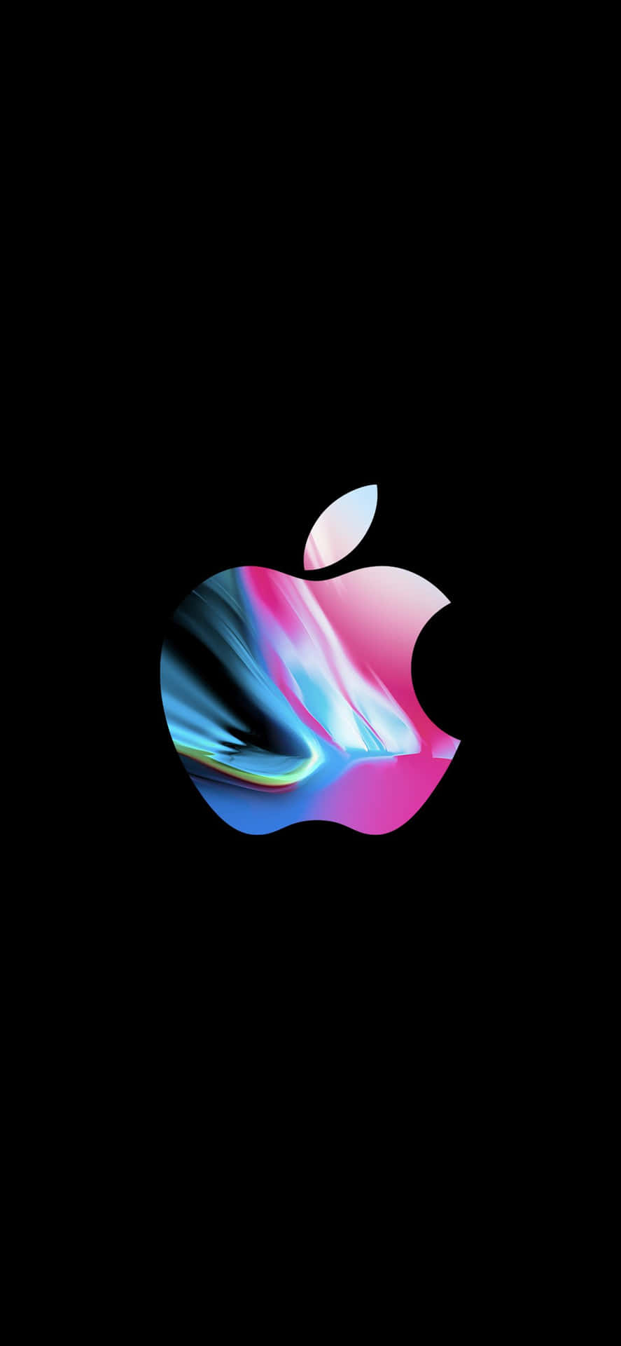 Apple's ikoniske logo klart udstillet på en iPhone X-baggrund. Wallpaper