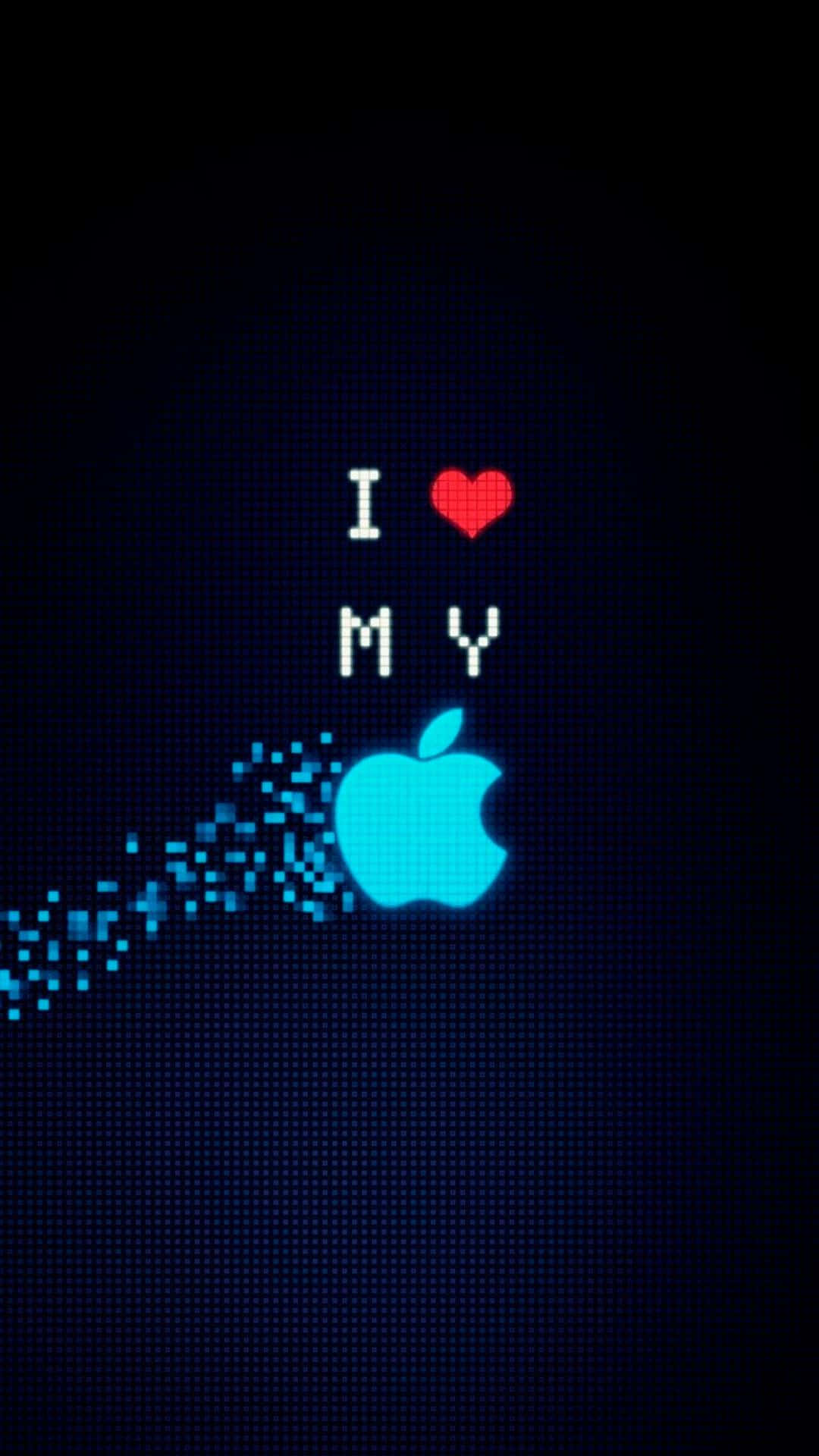 Neon Apple Logo For Iphone X (logo Apple In Neon Per Iphone X) Sfondo